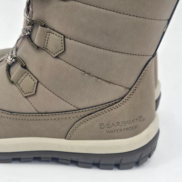 BearPaw Desdemona Genuine Sheepskin Lined Lace Up Boot Stone‎ Gray Size US 9 - Picture 6 of 15